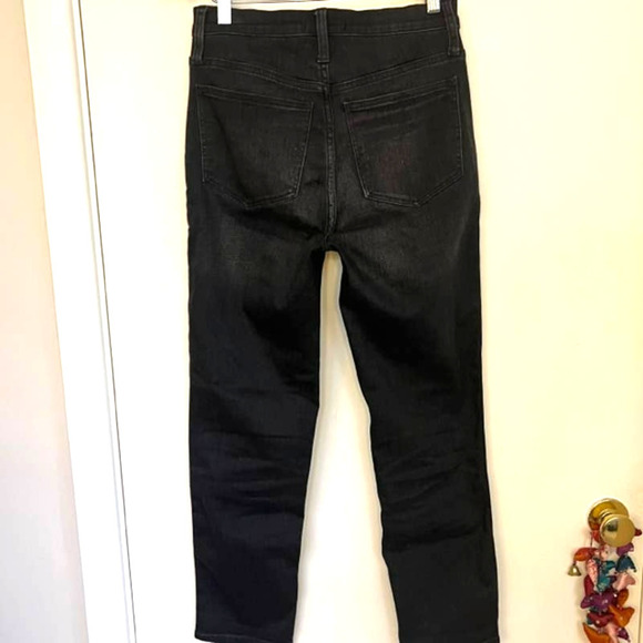 MADEWELL SIZE 25 HIGH RISE SLIM STRAIGHT LEG RICHGROVE BLACK WASH DENIM JEANS - Picture 9 of 12